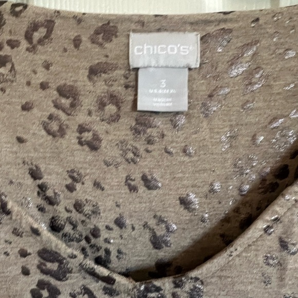 Chico's size 3 XL/16 brown and leopard print stretch fashion comfy tan chic - Picture 4 of 11
